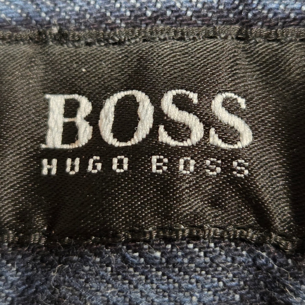 Hugo Boss Jeans 34/32 Dark Blue Stretch Straight Leg Designer Denim - Picture 7 of 8